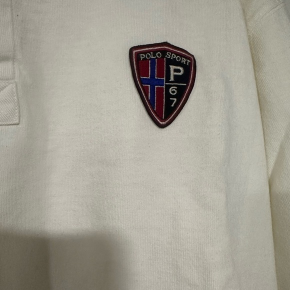 Vintage Polo Sport Long Sleeve Men Large Rugby Badge Shield Crest - Picture 3 of 8
